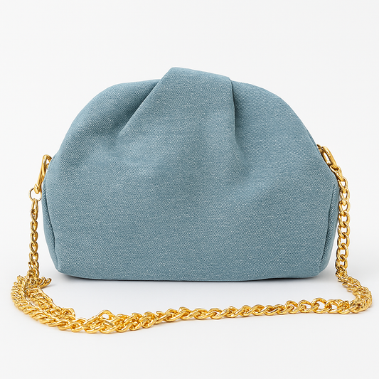 Açık Mavi Denim Kadın Clutch Çanta | Günlük & Şık Kot Çanta