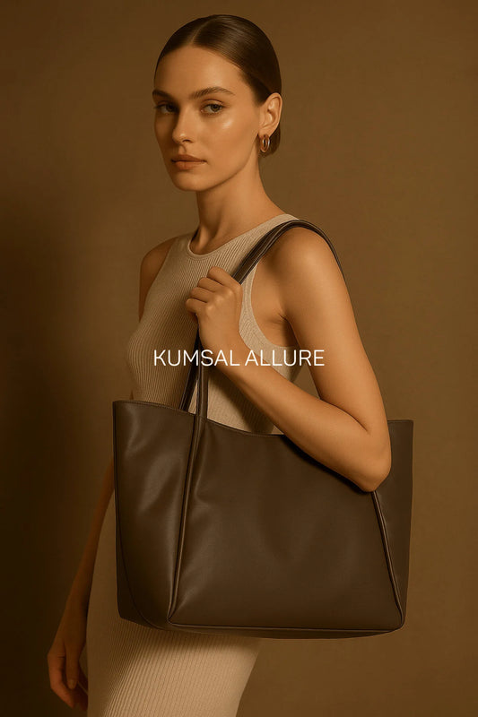 Kadın Büyük Omuz Çantası Koyu Kahve – Günlük Shopper